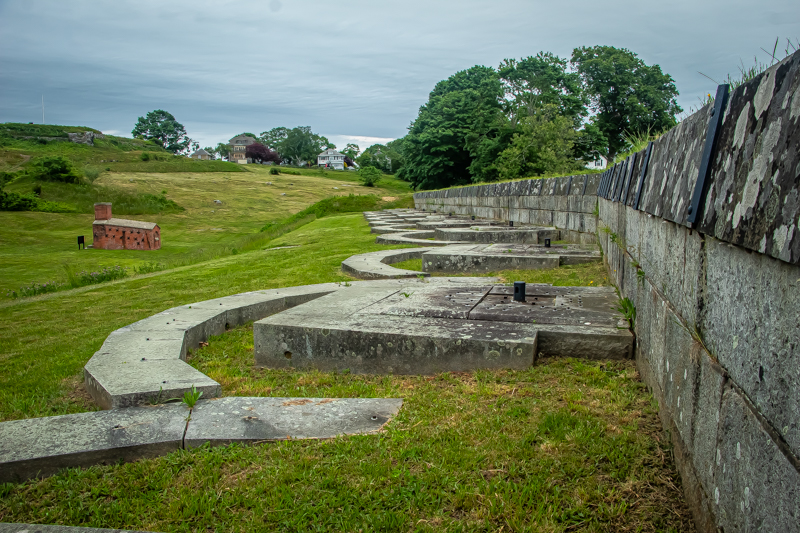 Fort Griswold Battlefield Wall where guns used to be mounted