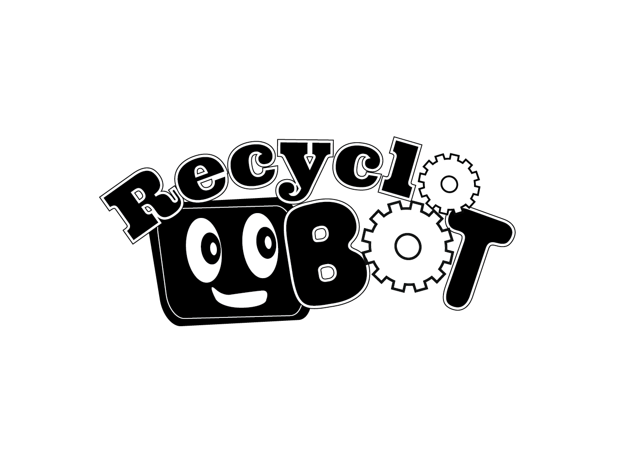 Recyclobot Logo Black and White Version
