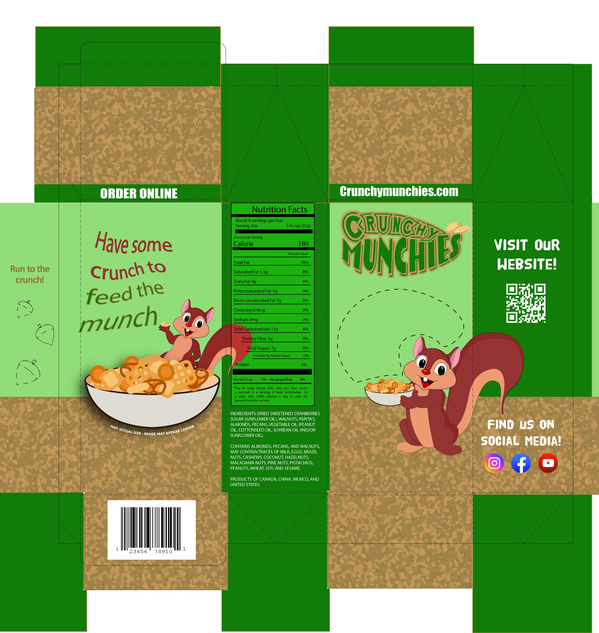 Fictional Trail Mix Branded box Crunchy Munchies