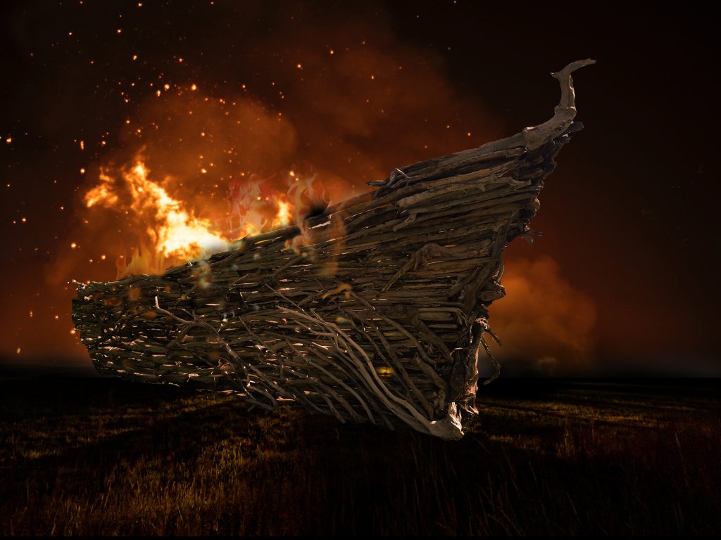 Adrift on fire - a digital reproduction by Judy Cotton & Digi design group