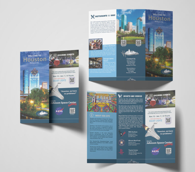 Houston Texas Welcome to Houston Tri-Fold Mock-Up